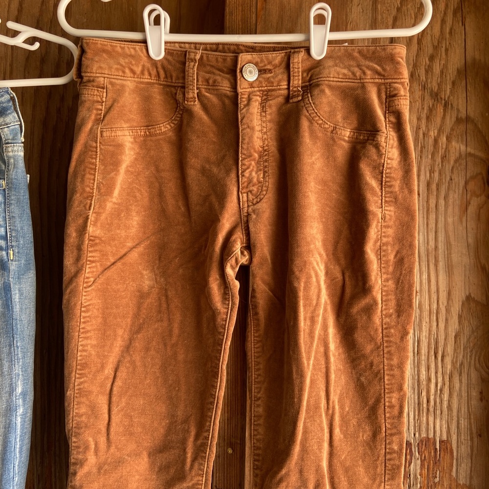 American Eagle suede skinny jeans